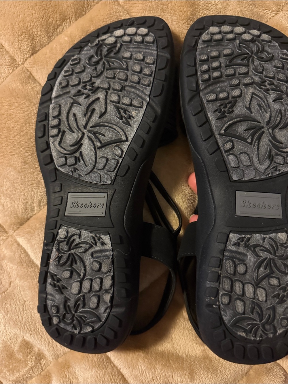 Skechers Black Strappy Slingback Sandals - Picture 6 of 8